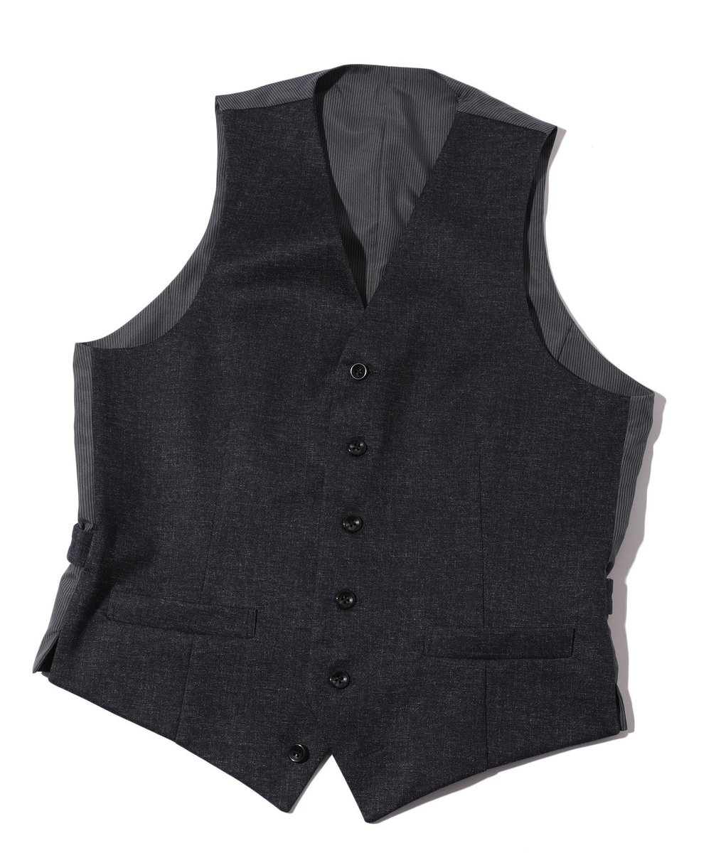 MEN'S BIGI 【ACTIVE TAILOR】エクストラTRジャージプリントベスト＜スリーピース対応＞ ネイビー
