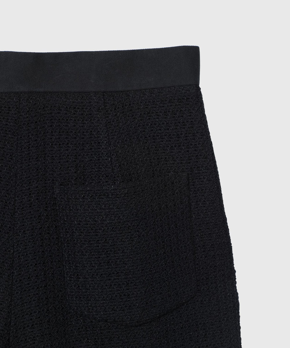 DÉPAREILLÉ COTTON RAYON KARAMI SHORT PANTS / コットンレーヨンカラミショートパンツ ブラック