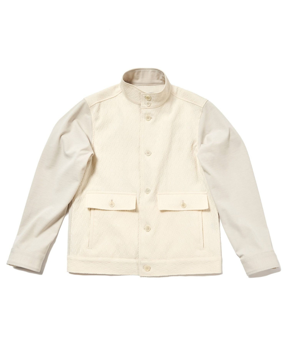 MEN'S BIGI 膨れジャガードストレッチブルゾン オフホワイト