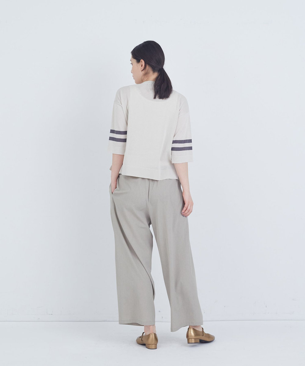 ADIEU TRISTESSE ペーパーポリエステルライン入りニット グレイッシュベージュ