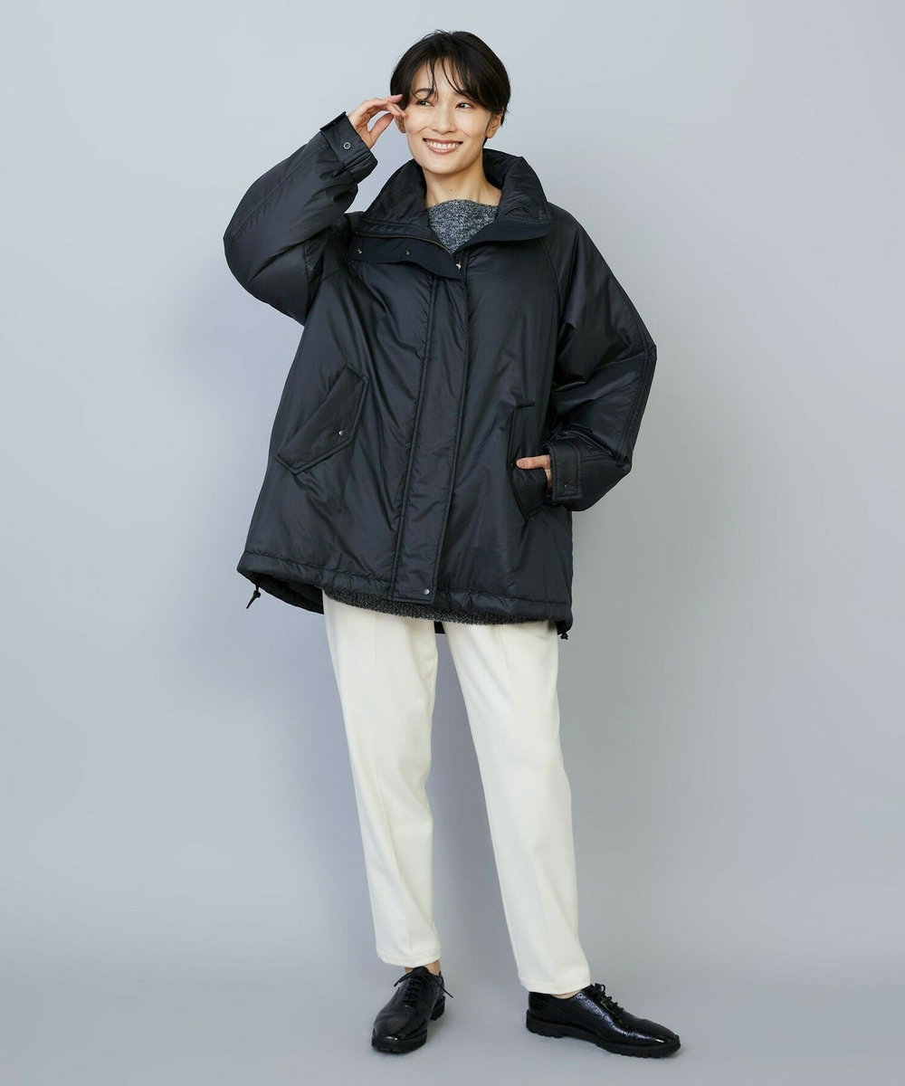feerique feerique シルキータフタパディングコクーンコート ブラック