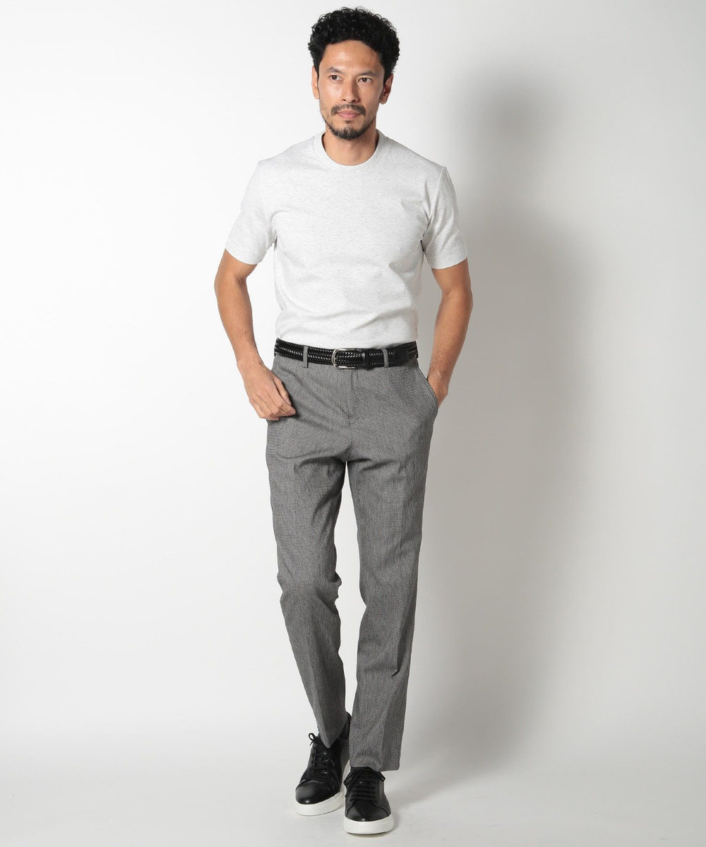 MEN'S BIGI 【DOMODOSSOLA】レザーメッシュプレーンベルト ブラック