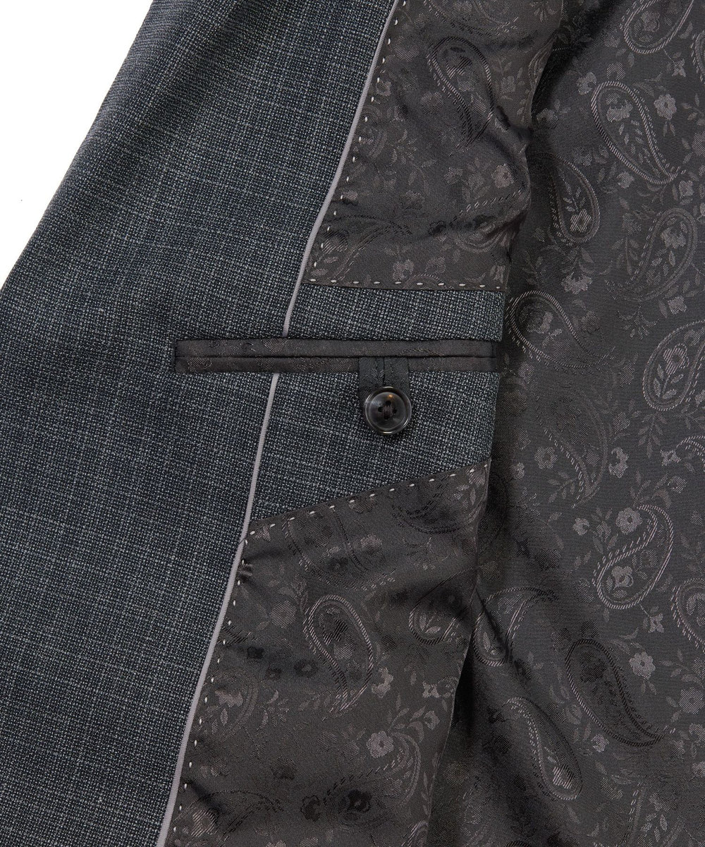 MEN'S BIGI ミックスヤーン/ホップサックテーラードジャケット グレー