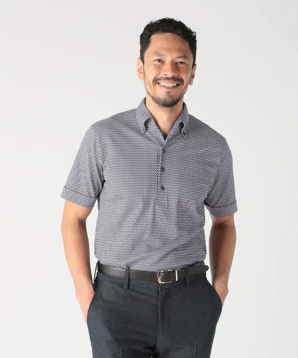 MEN'S BIGI 【ACTIVE TAILOR】サッカー織りポロシャツ<COOL MAX/吸水速乾> ブルー
