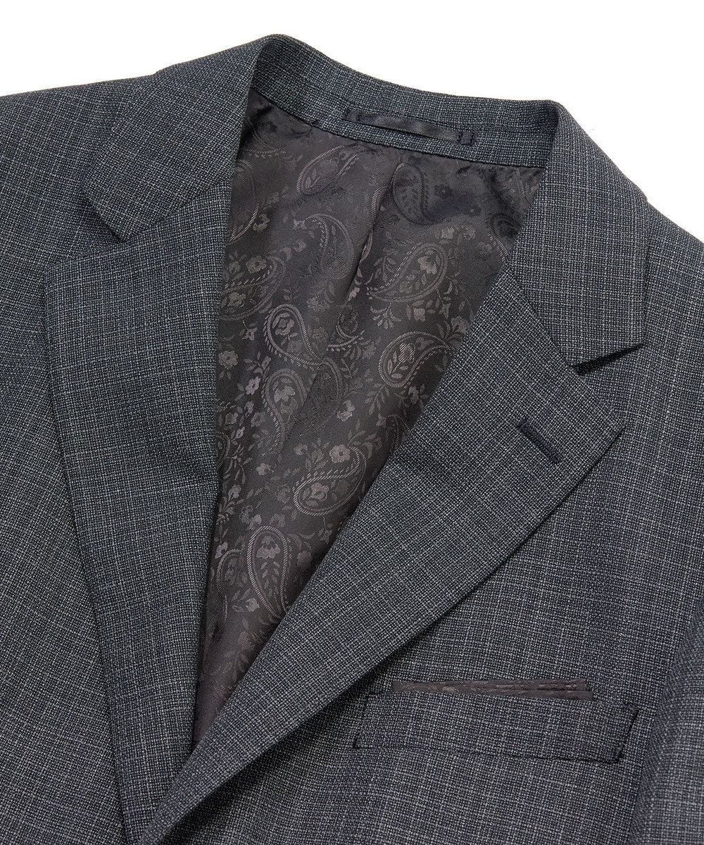 MEN'S BIGI ミックスヤーン/ホップサックテーラードジャケット グレー