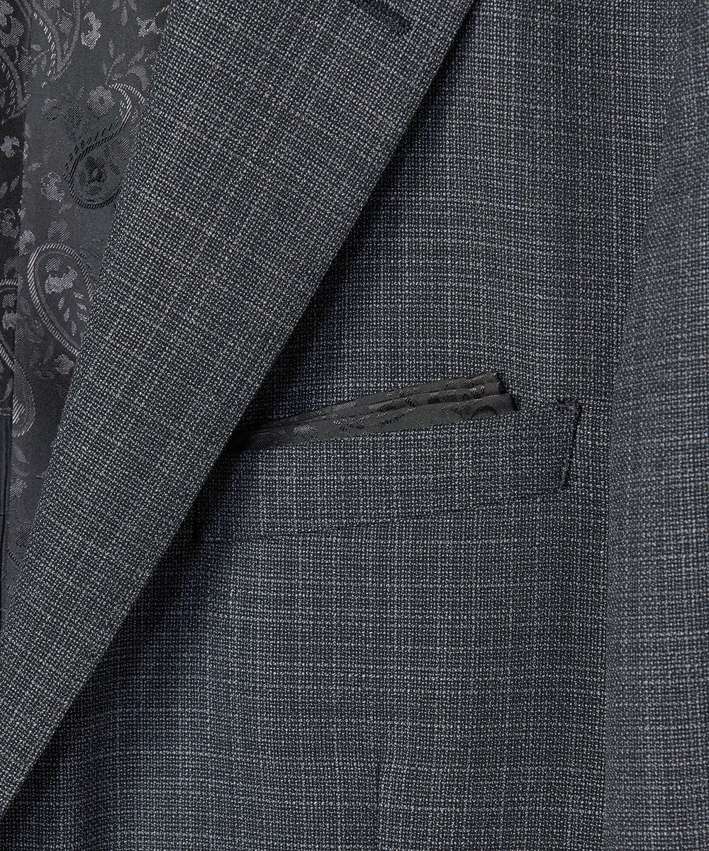 MEN'S BIGI ミックスヤーン/ホップサックテーラードジャケット グレー