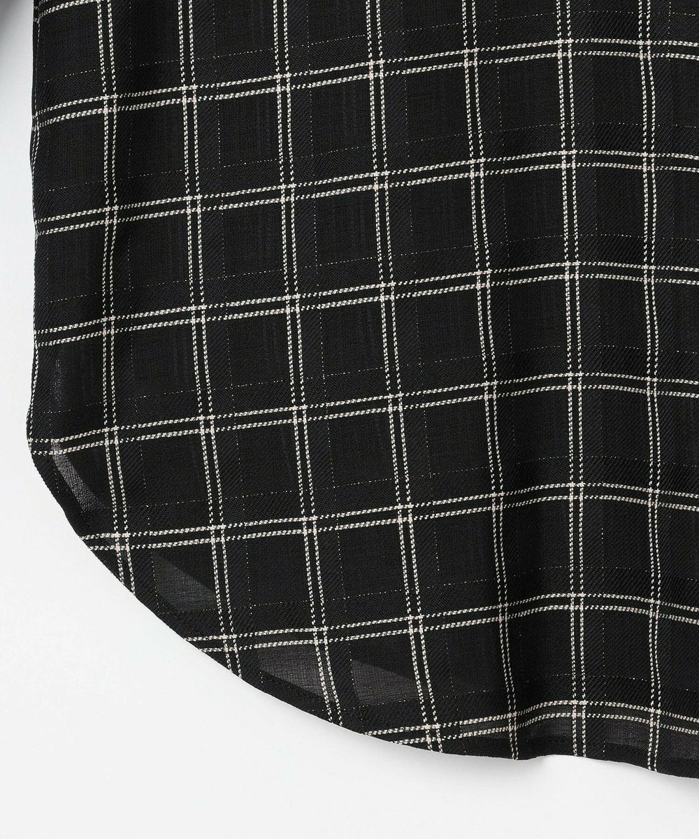 L'EQUIPE COUTURIER ウールシアーチェックブラウス ブラック