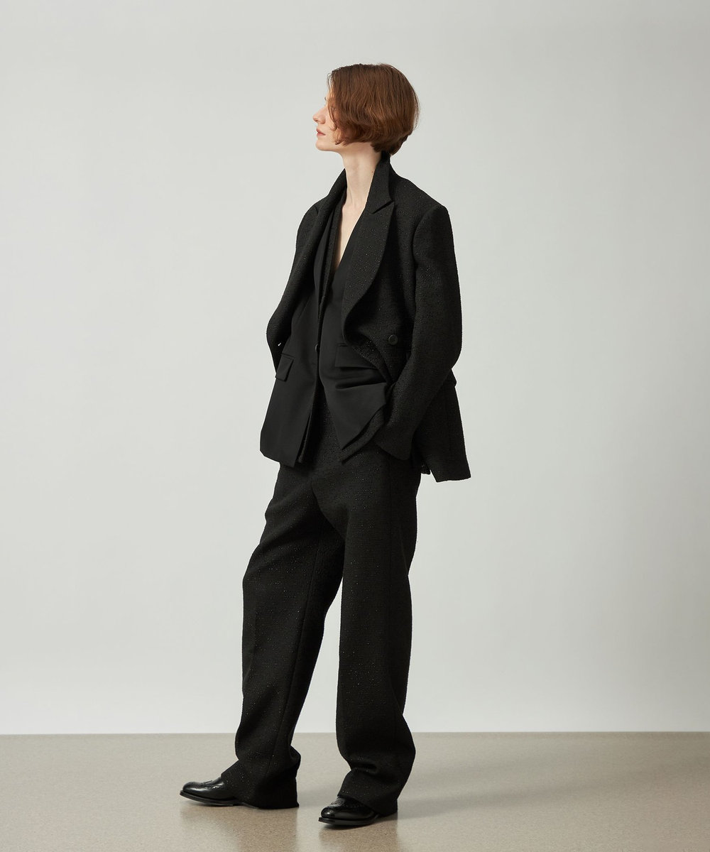 DÉPAREILLÉ TWEED DOUBLE JACKET / ツィードダブルジャケット ブラック