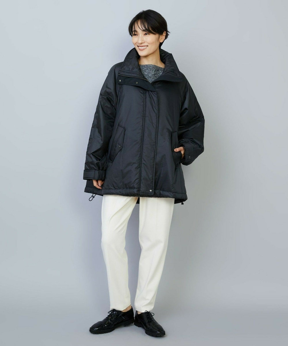 feerique feerique シルキータフタパディングコクーンコート ブラック
