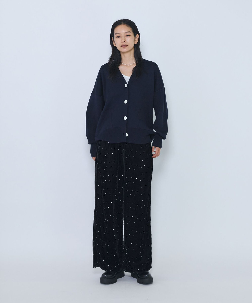 1er Arrondissement バックロゴカーディガン ネイビー