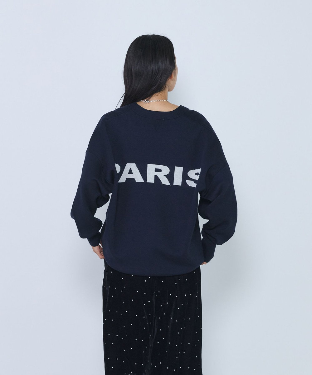 1er Arrondissement バックロゴカーディガン ネイビー