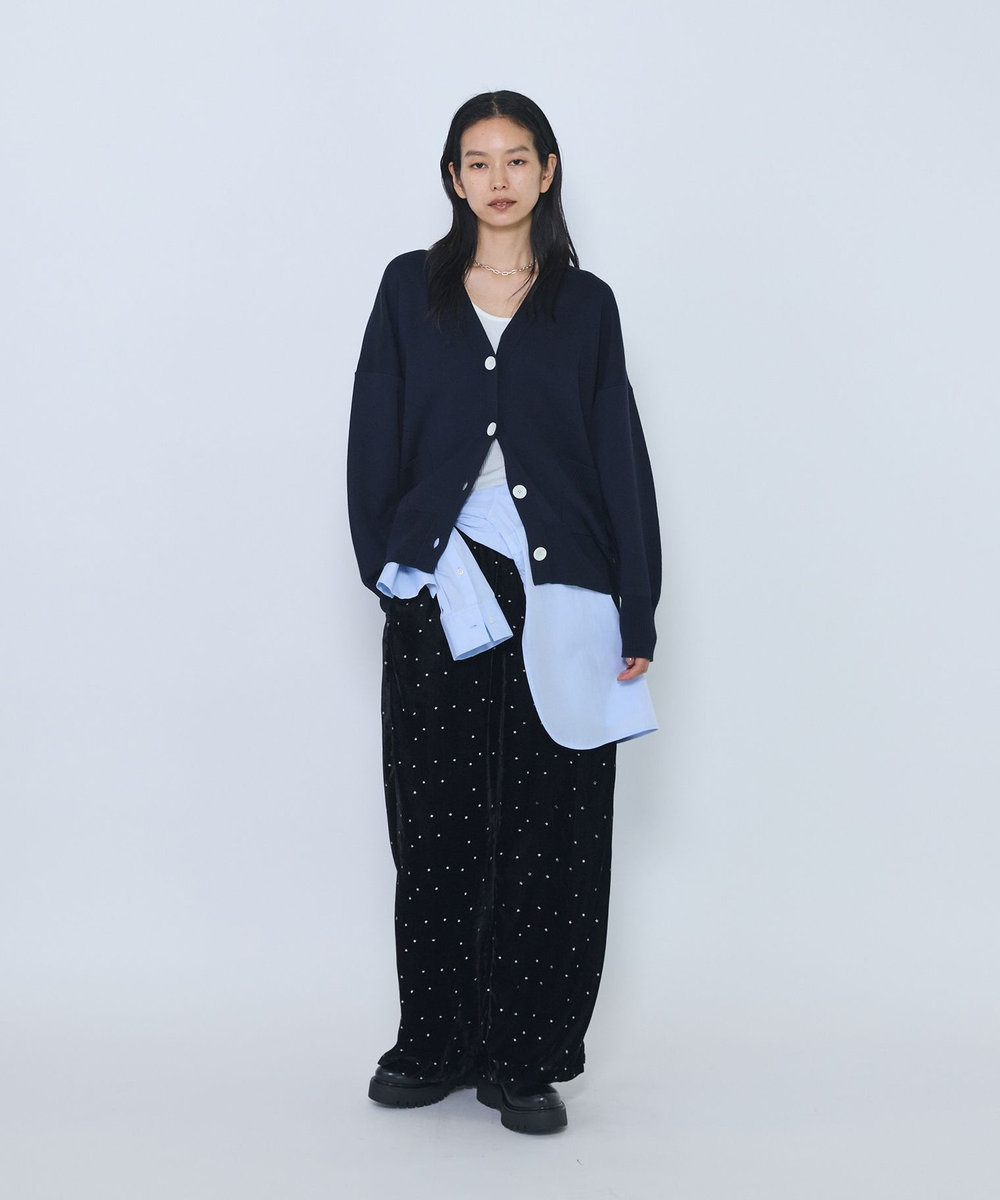 1er Arrondissement バックロゴカーディガン ネイビー