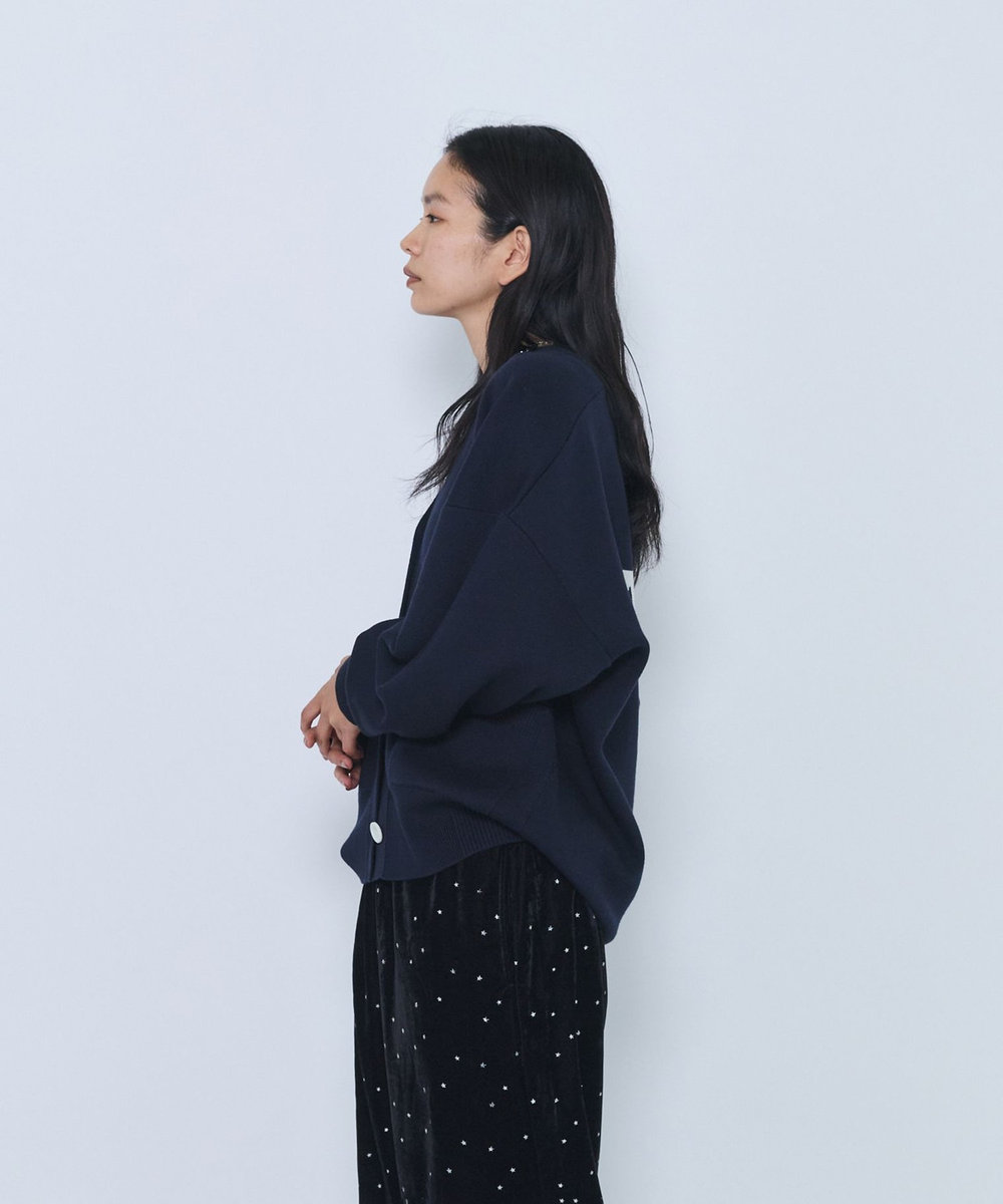 1er Arrondissement バックロゴカーディガン ネイビー