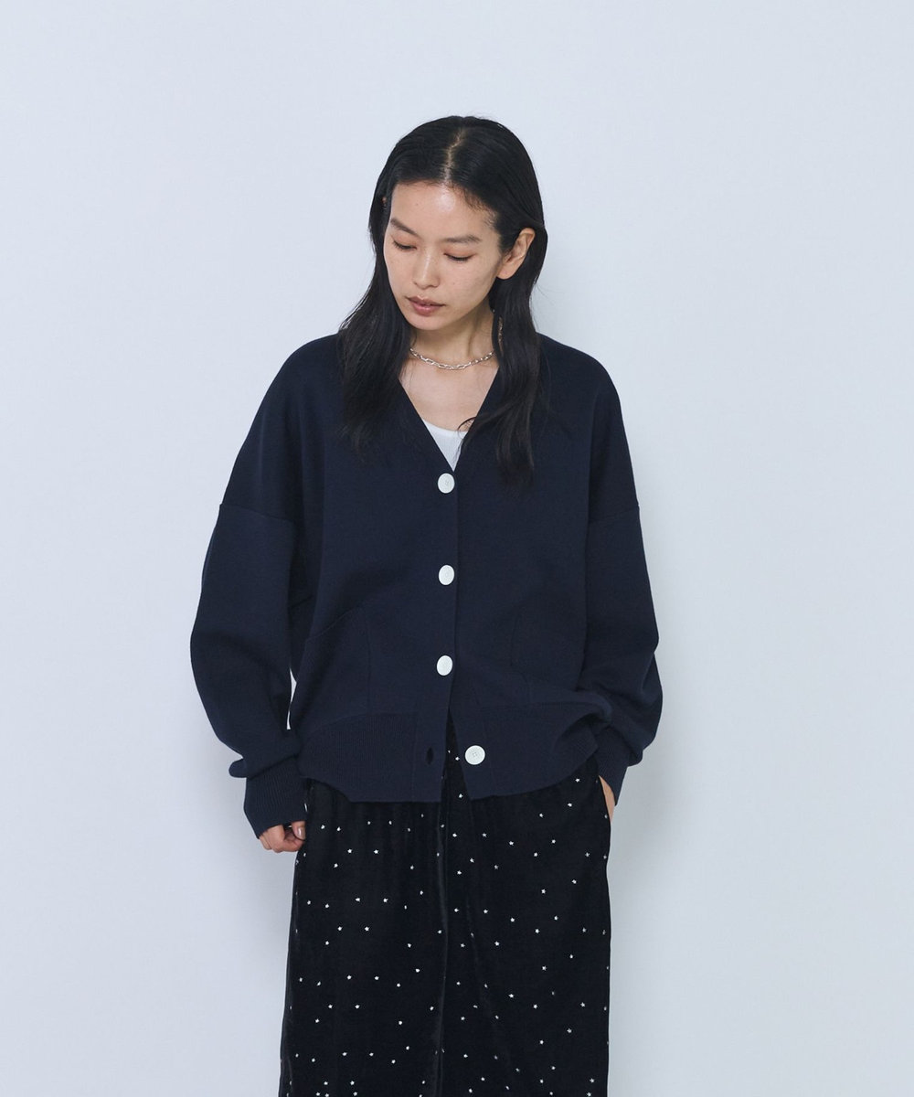 1er Arrondissement バックロゴカーディガン ネイビー