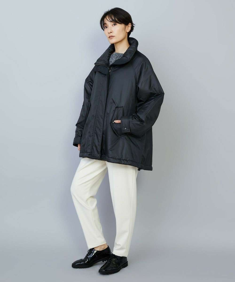 feerique feerique シルキータフタパディングコクーンコート ブラック