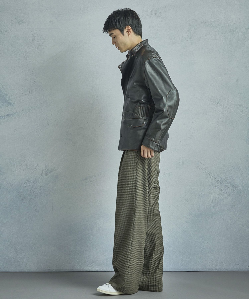 MEN'S BIGI 【50th Anniv . 菊池武夫】AGED SHEEPSKIN LEATHER JACKET ブラウン