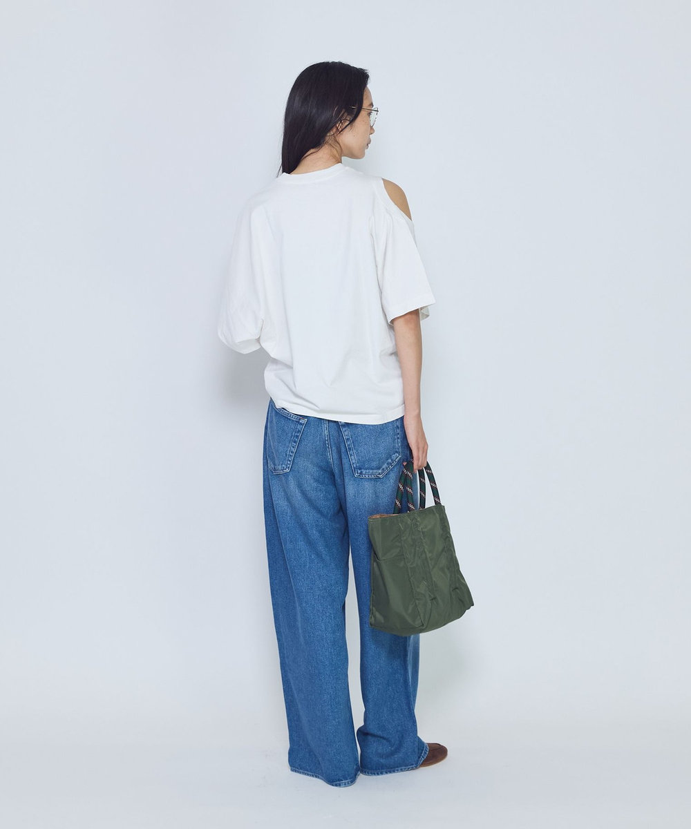 1er Arrondissement ＜AGOLDE （エーゴールドイー）＞ショルダーカットTシャツ ホワイト