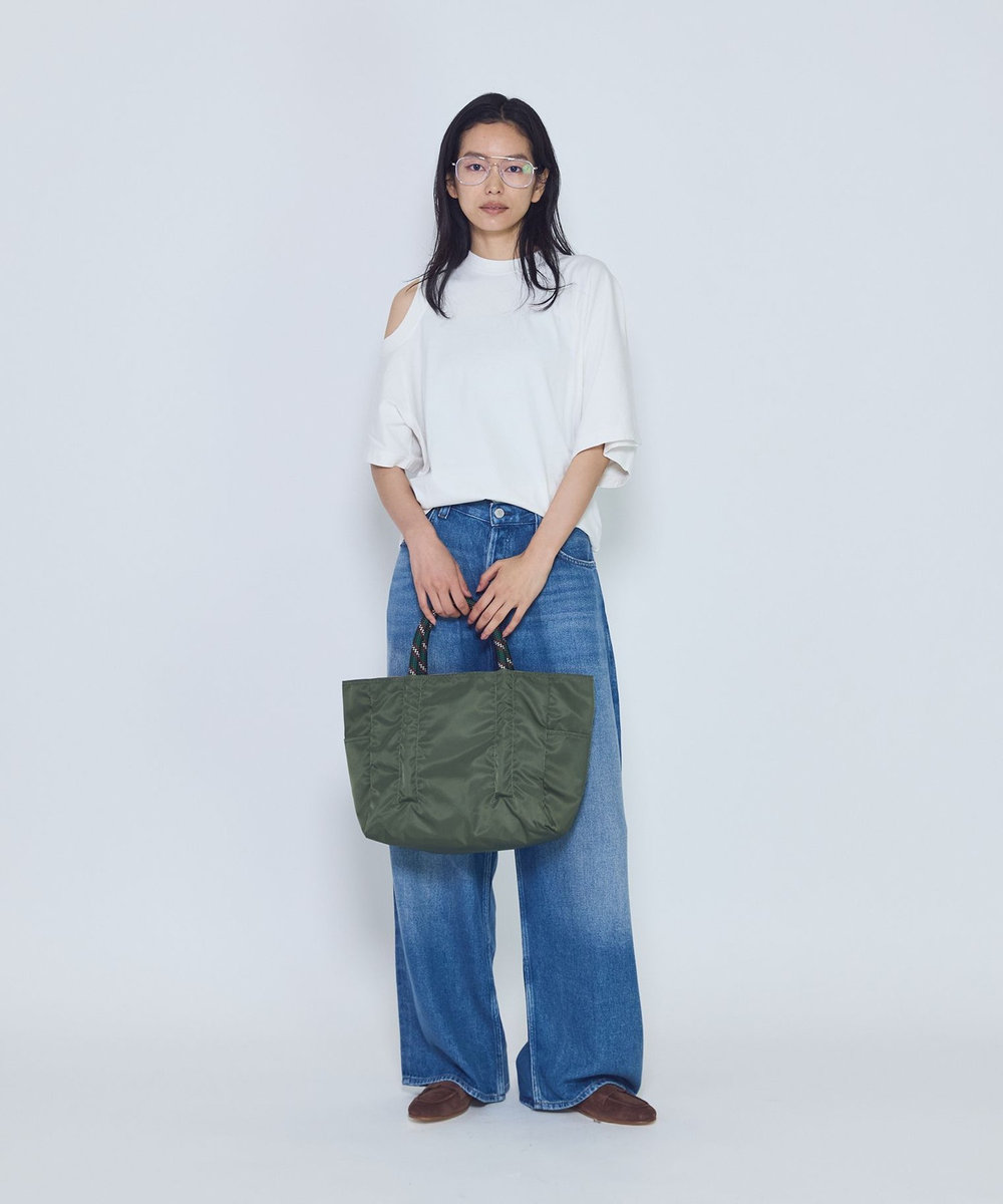 1er Arrondissement ＜AGOLDE （エーゴールドイー）＞ショルダーカットTシャツ ホワイト