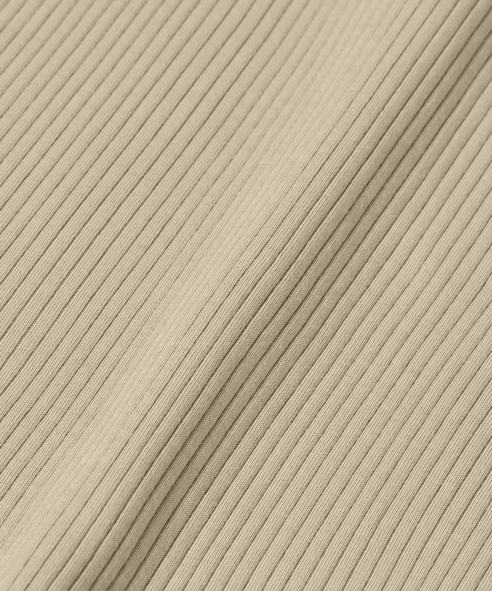 DÉPAREILLÉ ORGANIC COTTON RIB HENRY NECK / オーガニックコットンリブヘンリーネック ベージュ