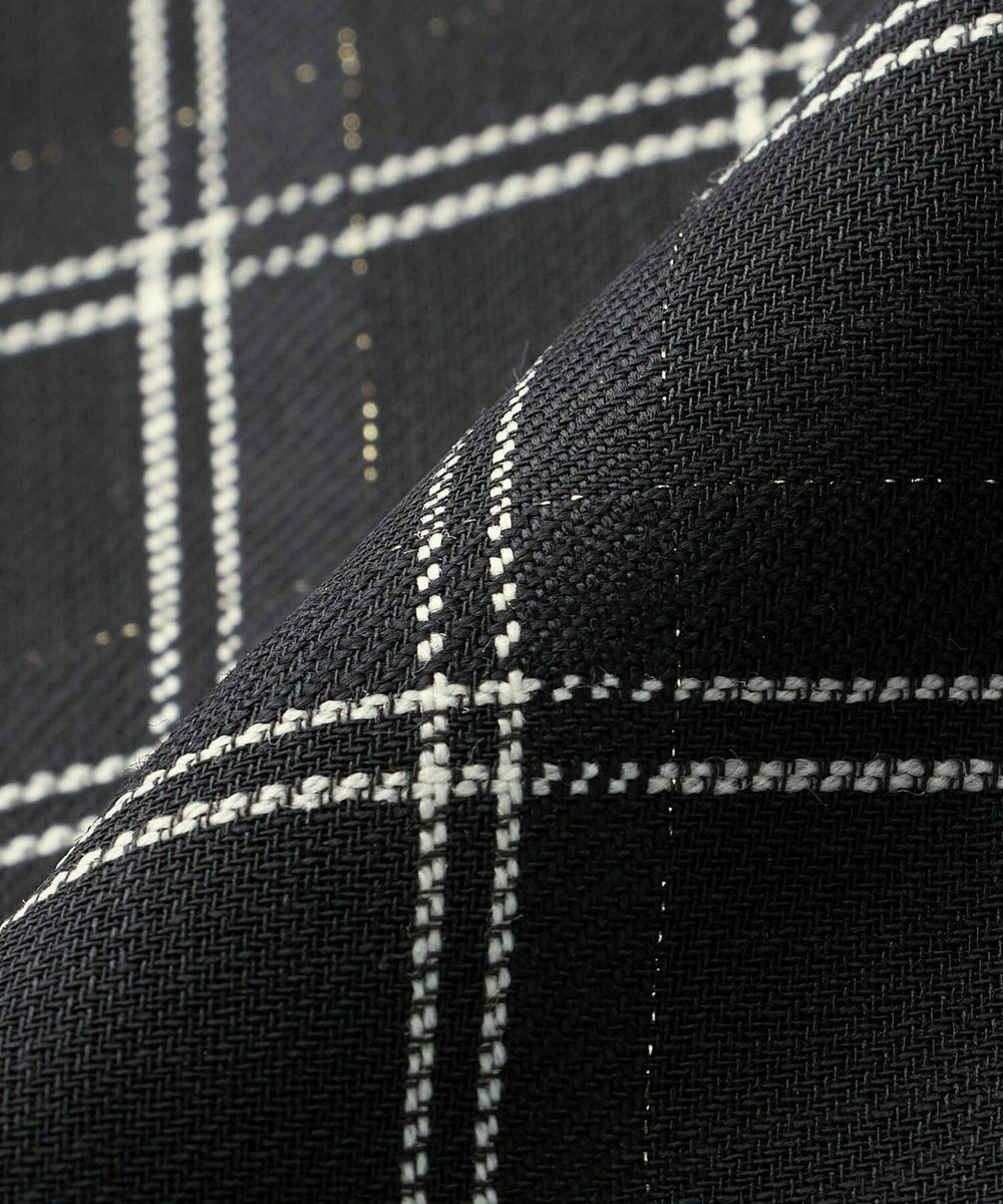 L'EQUIPE COUTURIER ウールシアーチェックブラウス ブラック