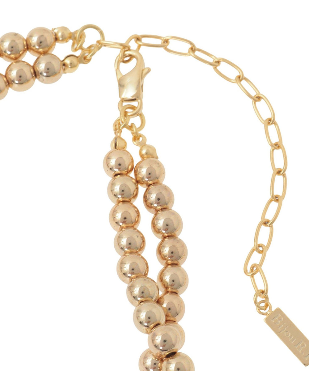 1er Arrondissement ＜Bijou R.I (ビジューアールアイ)＞別注メタリックパールダブルネックレス ゴールド