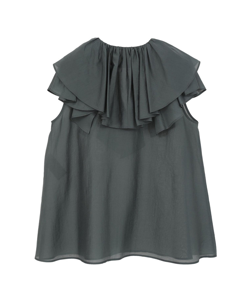 1er Arrondissement シアーテンセルフリルブラウス グリーン