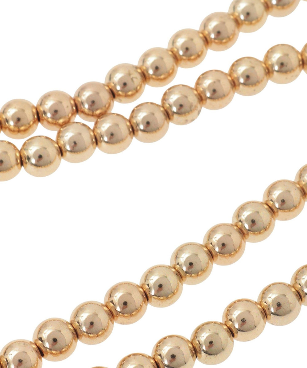 1er Arrondissement ＜Bijou R.I (ビジューアールアイ)＞別注メタリックパールダブルネックレス ゴールド