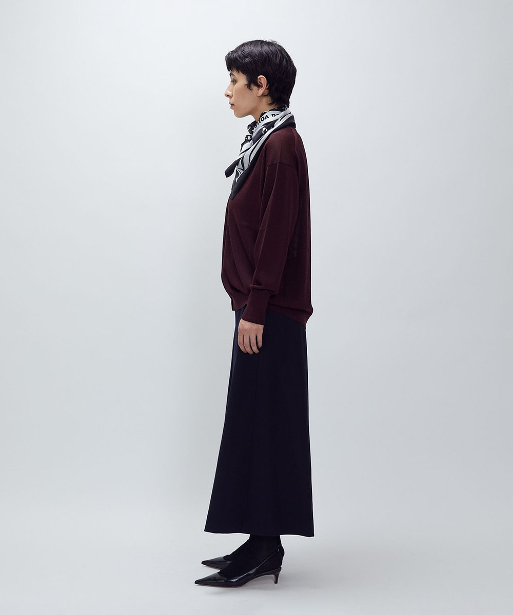 1er Arrondissement ウールサテンキュロットパンツ ネイビー