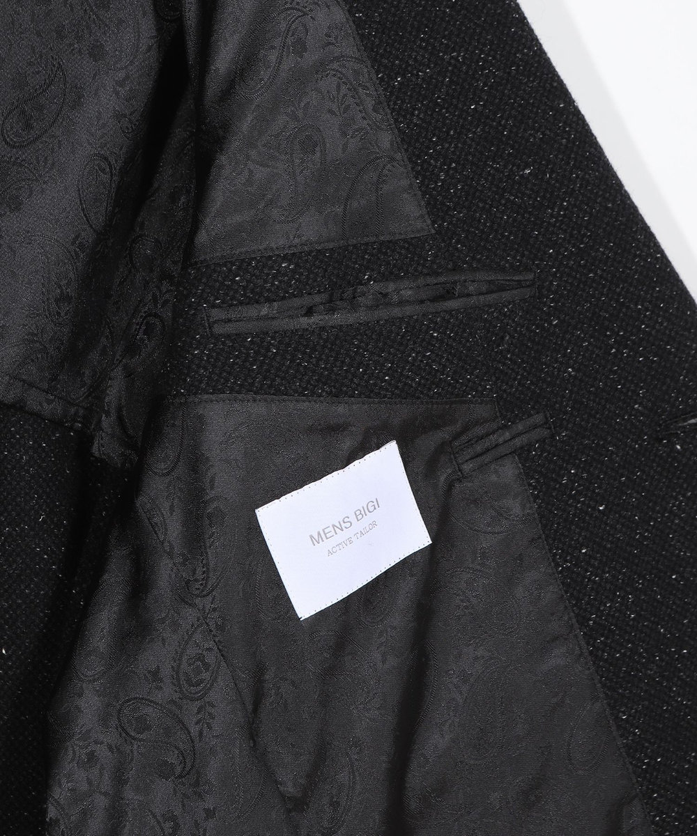MEN'S BIGI シルクネップウール絡みジャケット ブラック