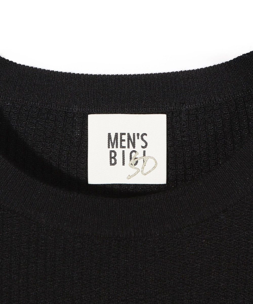 MEN'S BIGI メリノウール ワッフル編みニット ブラック