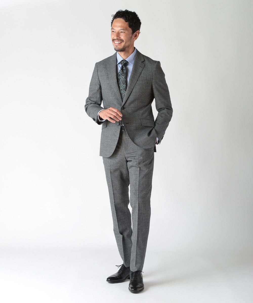 MEN'S BIGI 【TIE YOUR TIE(タイユアタイ)】シャドーフラワー柄ネクタイ ターコイズブルー