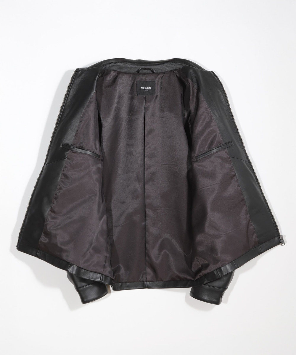MEN'S BIGI クロームタンニングシープレザージャケット ブラック