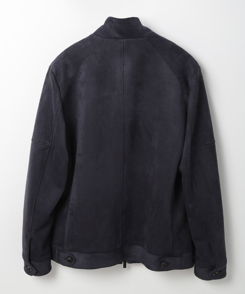 MEN'S BIGI フェイクスエードストレッチダンボールジャケット ネイビー