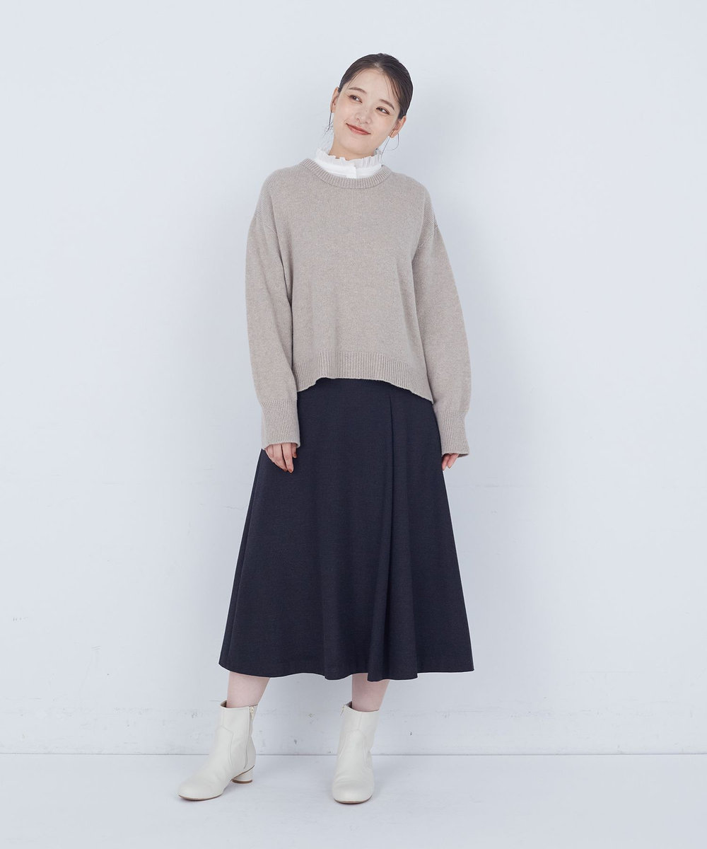 ADIEU TRISTESSE ラムウールホールガーメントプルオーバー ベージュ
