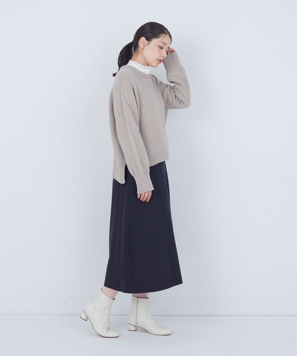 ADIEU TRISTESSE ラムウールホールガーメントプルオーバー ベージュ