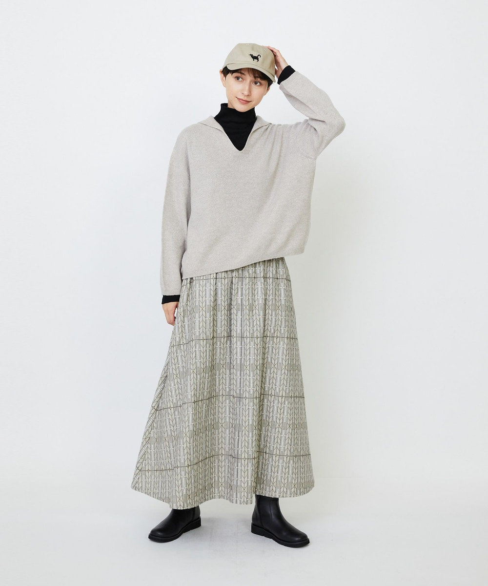 LOISIR 【EC限定・アーティストコラボ】LOISIR×TORANEKOBONBON BLACK NEKO キャップ ベージュ