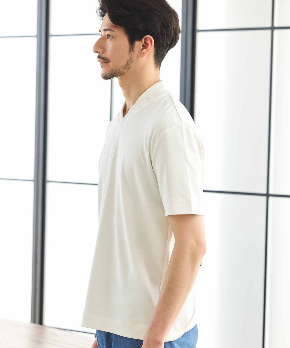 UNION STATION シルケットスムースVネックテーラーTシャツ ホワイト