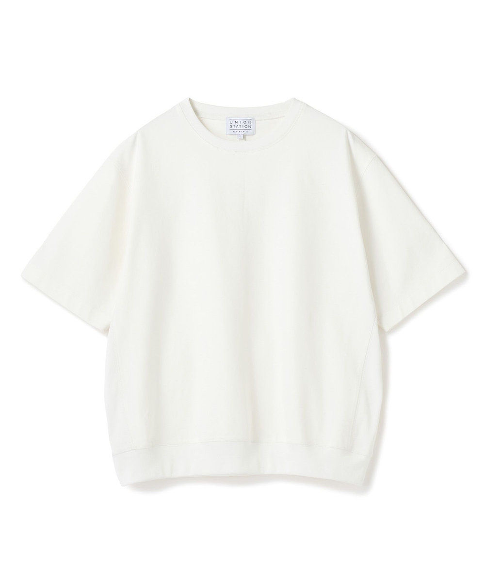 UNION STATION シルケットポンチリブコンビTシャツ＜ストレッチ・マシンウォッシャブル・接触冷感＞ ホワイト