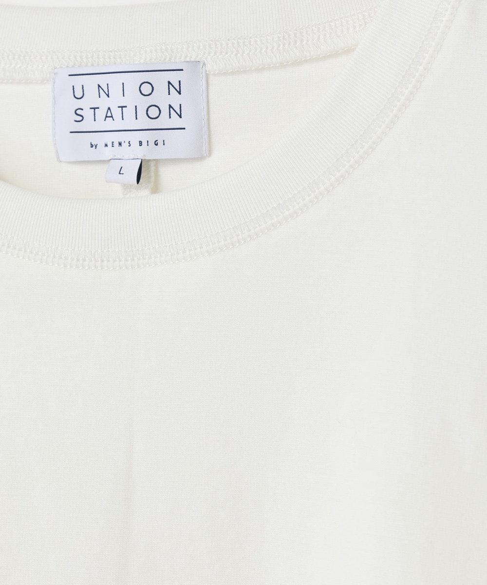 UNION STATION シルケットポンチリブコンビTシャツ＜ストレッチ・マシンウォッシャブル・接触冷感＞ ホワイト