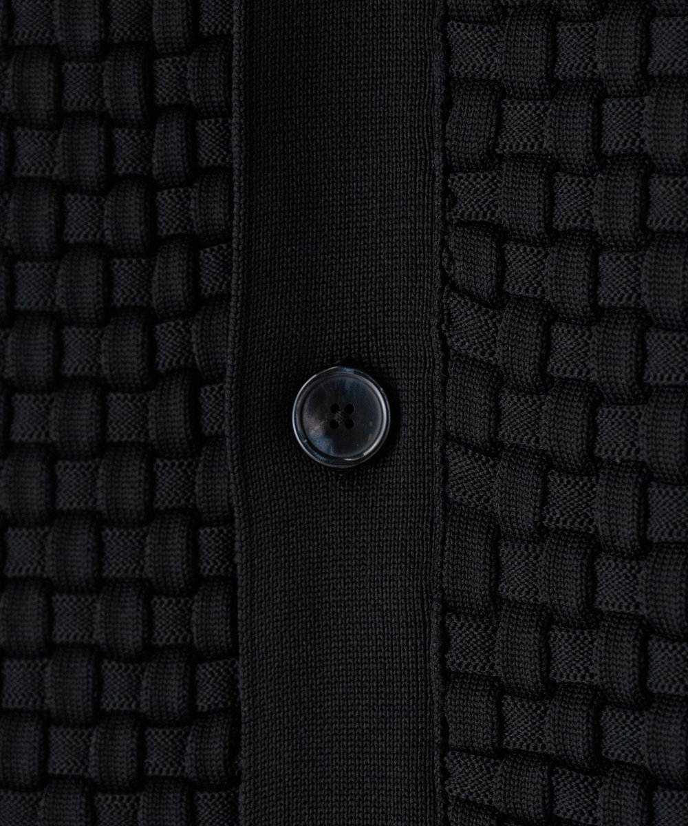 MEN'S BIGI Amossa ブロックチェック フロントジップカーディガン ブラック