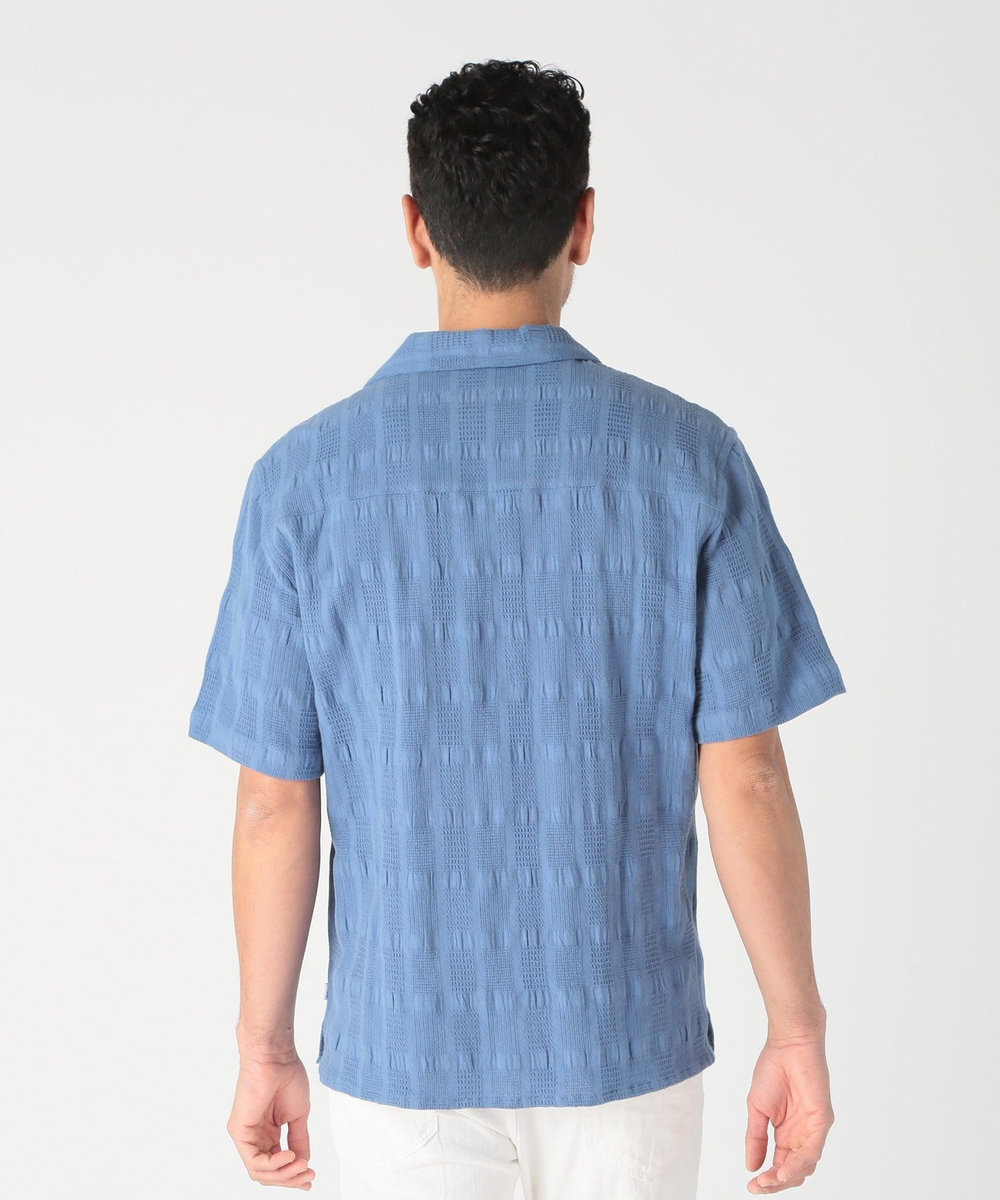 MEN'S BIGI 【Wax London/ワックスロンドン】ジャガードシャツ ブルー