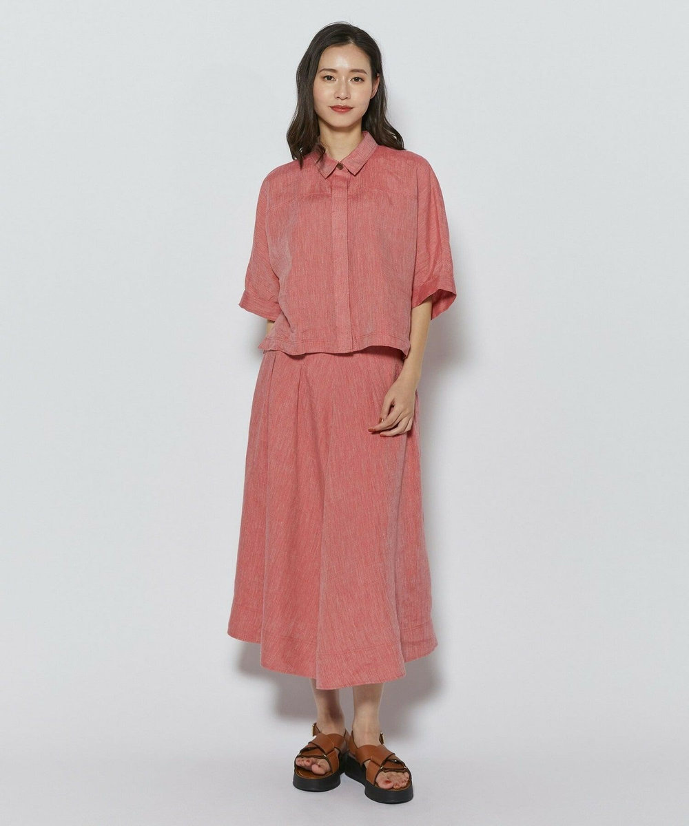 L'EQUIPE ［eclat 2026年5月号掲載商品］ヘンプ麻スカート レッド
