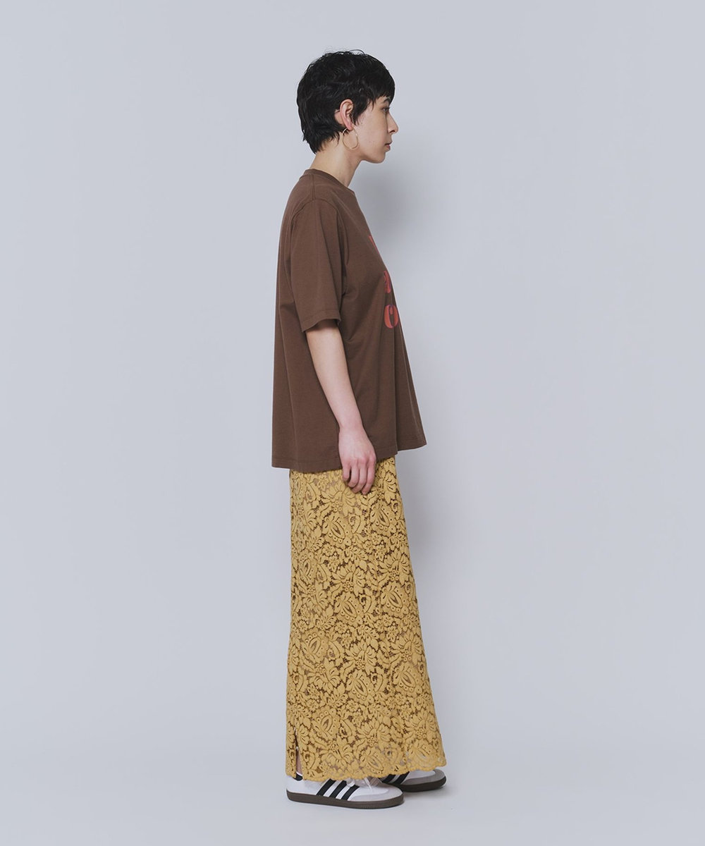 1er Arrondissement ロゴプリントＴシャツ オレンジ