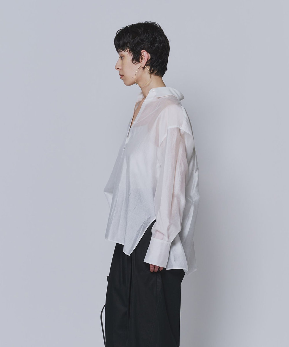 1er Arrondissement シアーテンセルシャツ オフホワイト