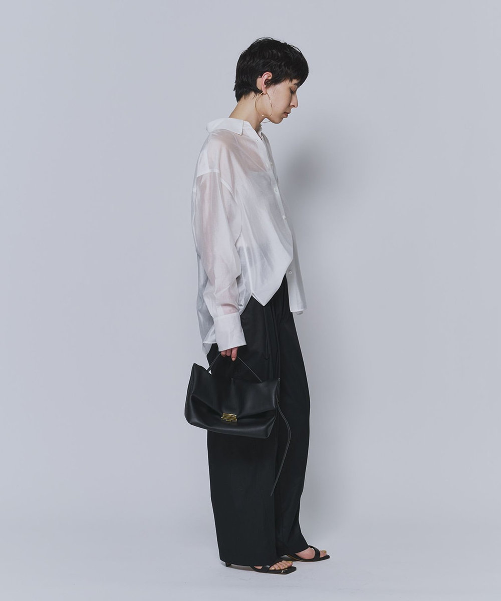 1er Arrondissement シアーテンセルシャツ オフホワイト