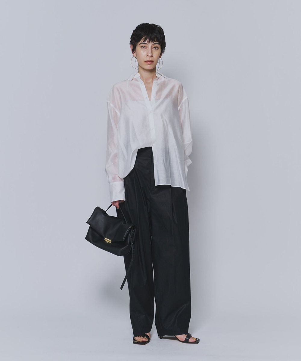 1er Arrondissement シアーテンセルシャツ オフホワイト