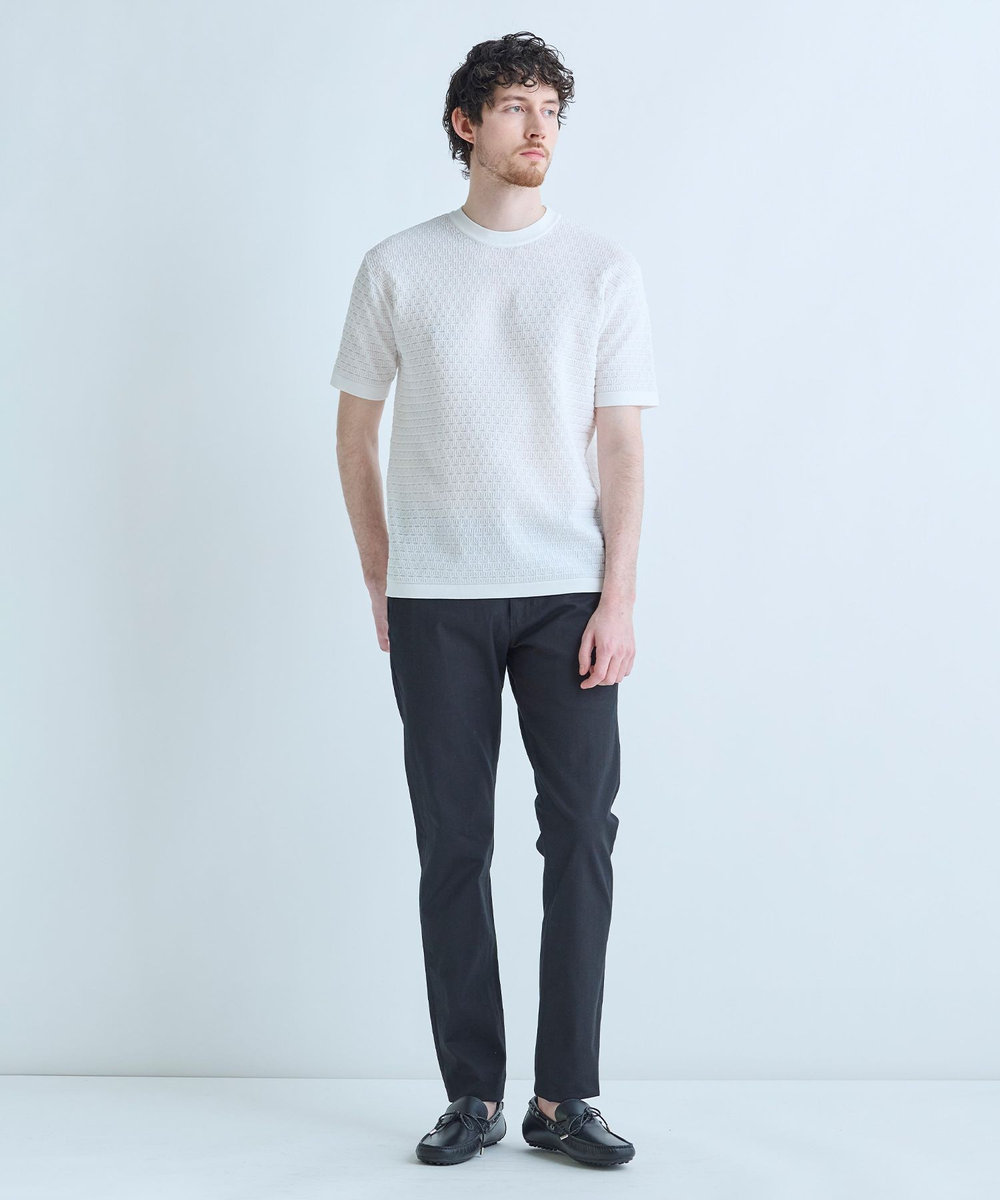 MEN'S BIGI シャドーヘリンボーンストレッチパンツ ブラック