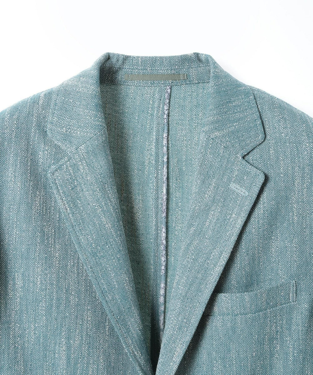 MEN'S BIGI リネン調スラブメランジジャケット グリーン