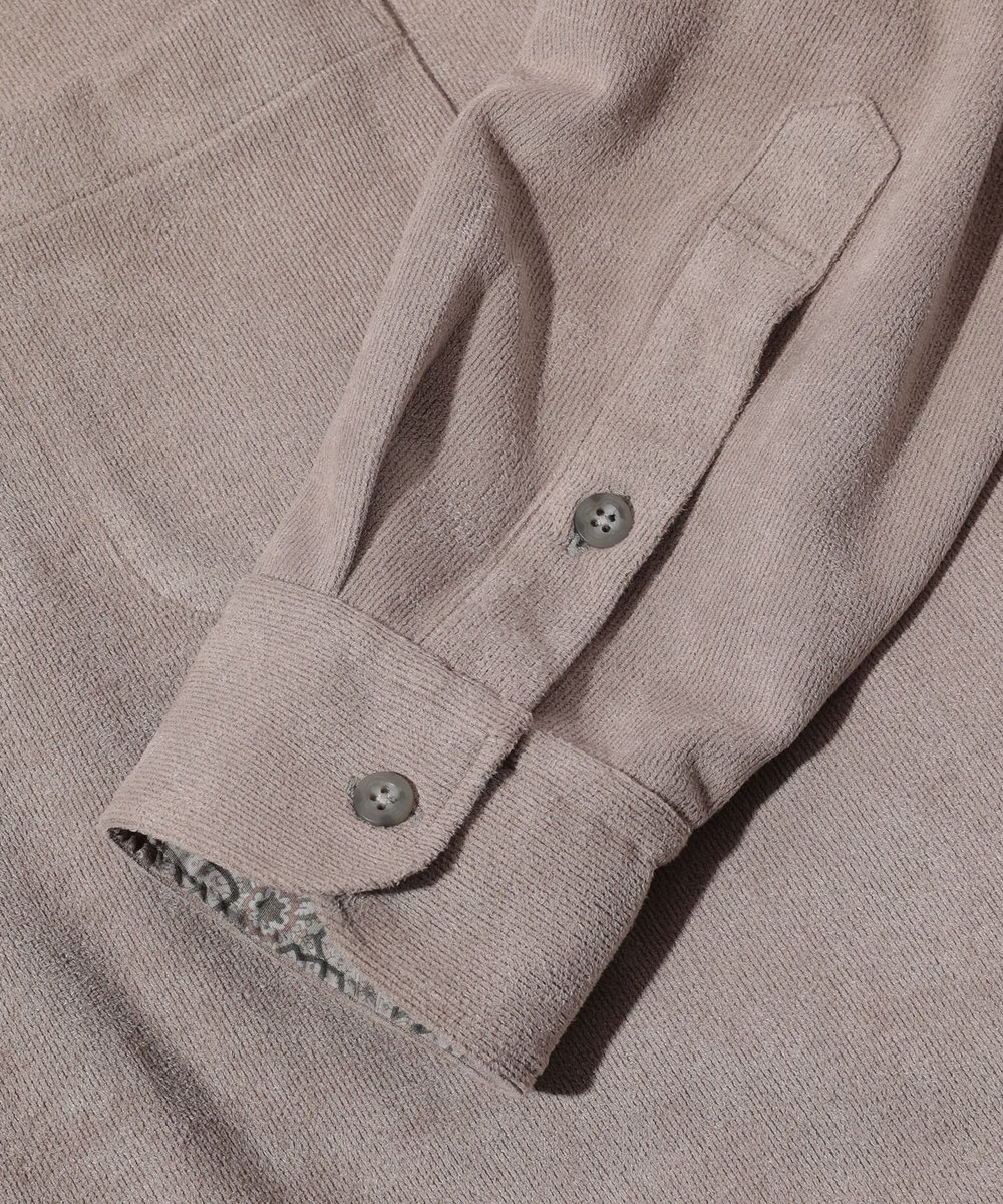 MEN'S BIGI ピケスエードカットシャツ グレー