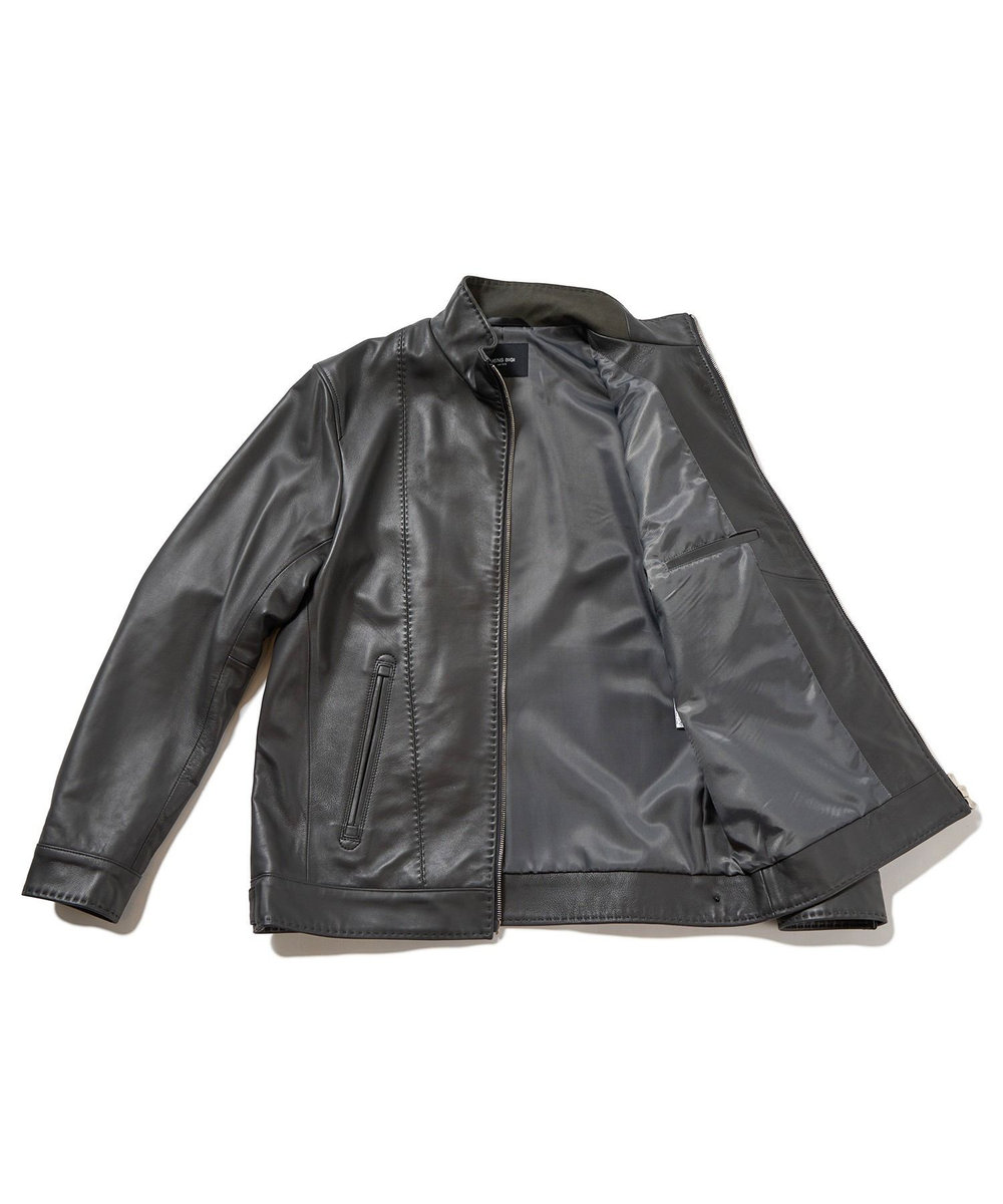 MEN'S BIGI クロームタンニングレザージャケット ダークグレー
